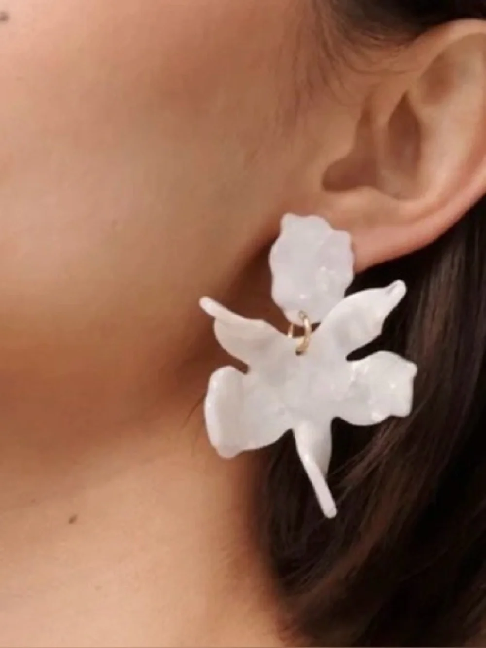 NEW Lilly Pulitzer x Lele Sadoughi ivory statement earrings